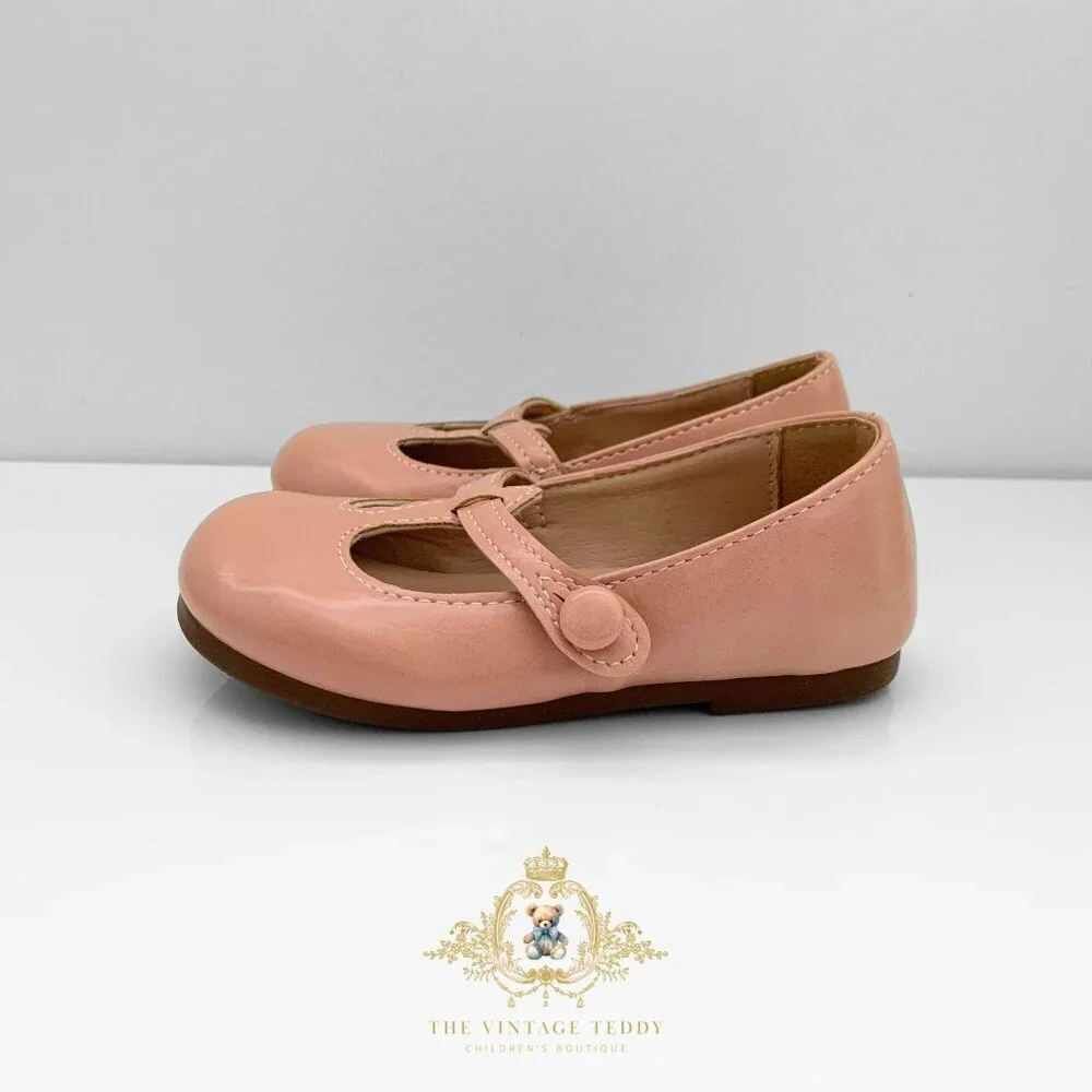NWT Pretty Girls Mary Jane Flats Vintage Style Children's Shoes Blush Pink 9